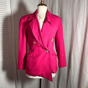 Alvin Bell Blazer S VTG Hot Pink Structured Quiet Luxury Maximalist Ballet Core